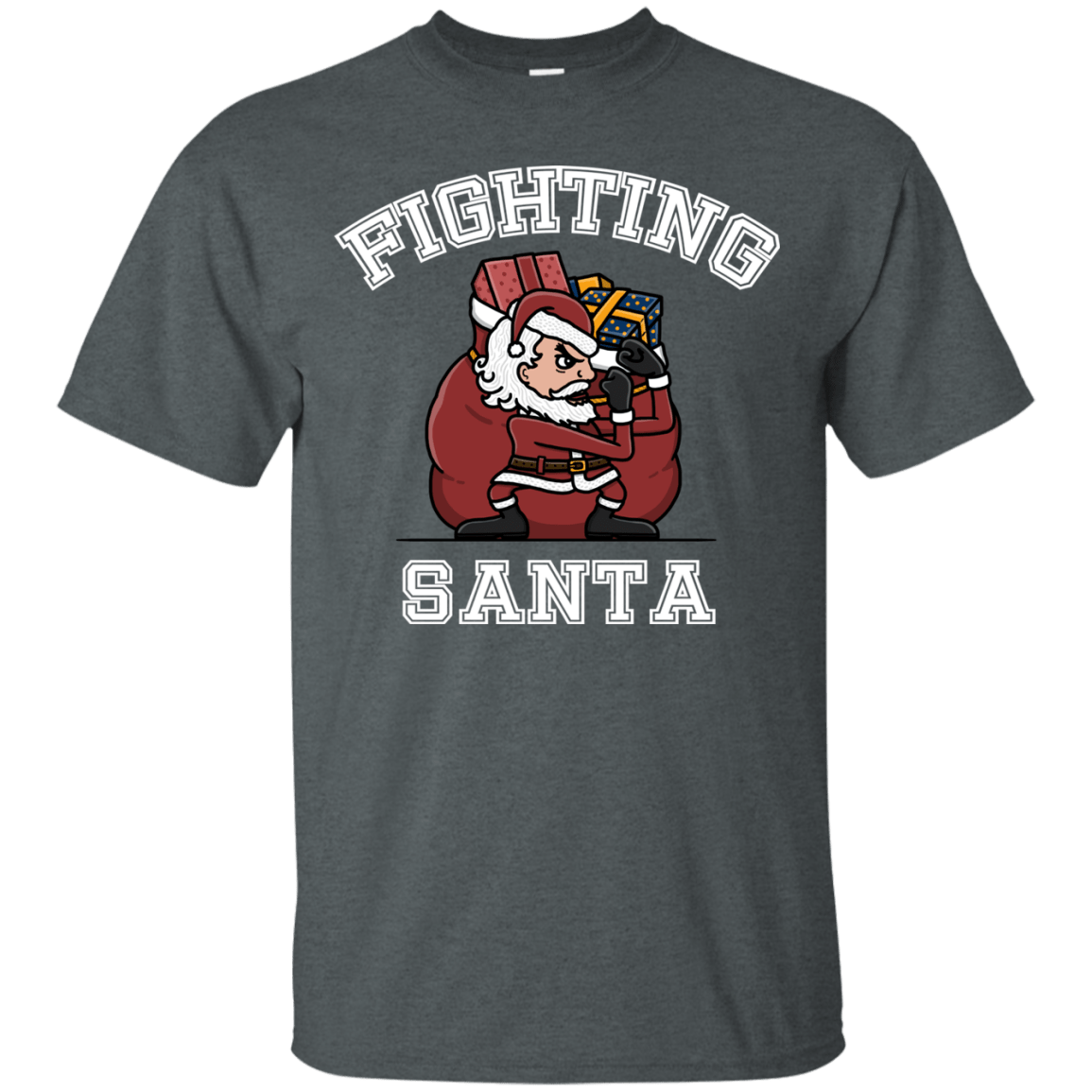 T-Shirts Dark Heather / S Fighting Santa T-Shirt