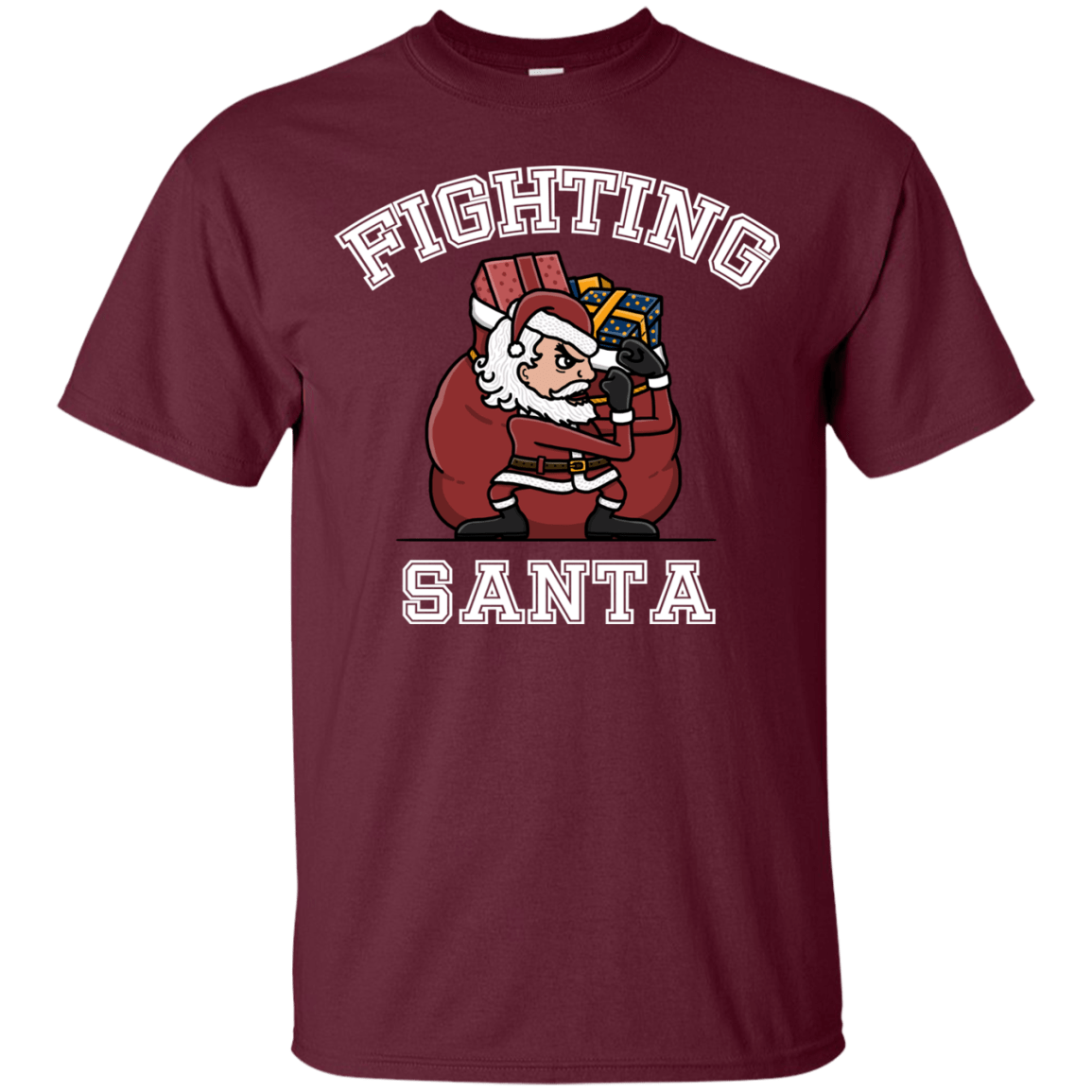T-Shirts Maroon / S Fighting Santa T-Shirt