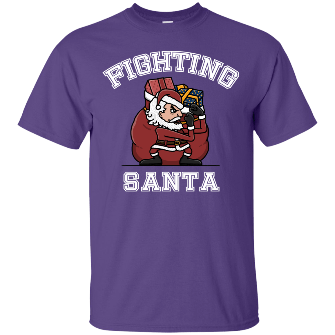 T-Shirts Purple / S Fighting Santa T-Shirt