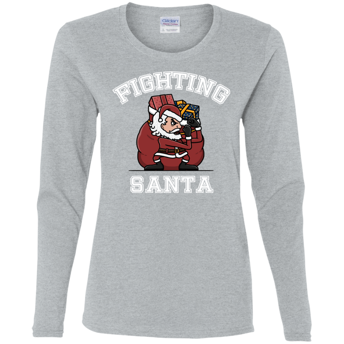 T-Shirts Sport Grey / S Fighting Santa Women's Long Sleeve T-Shirt