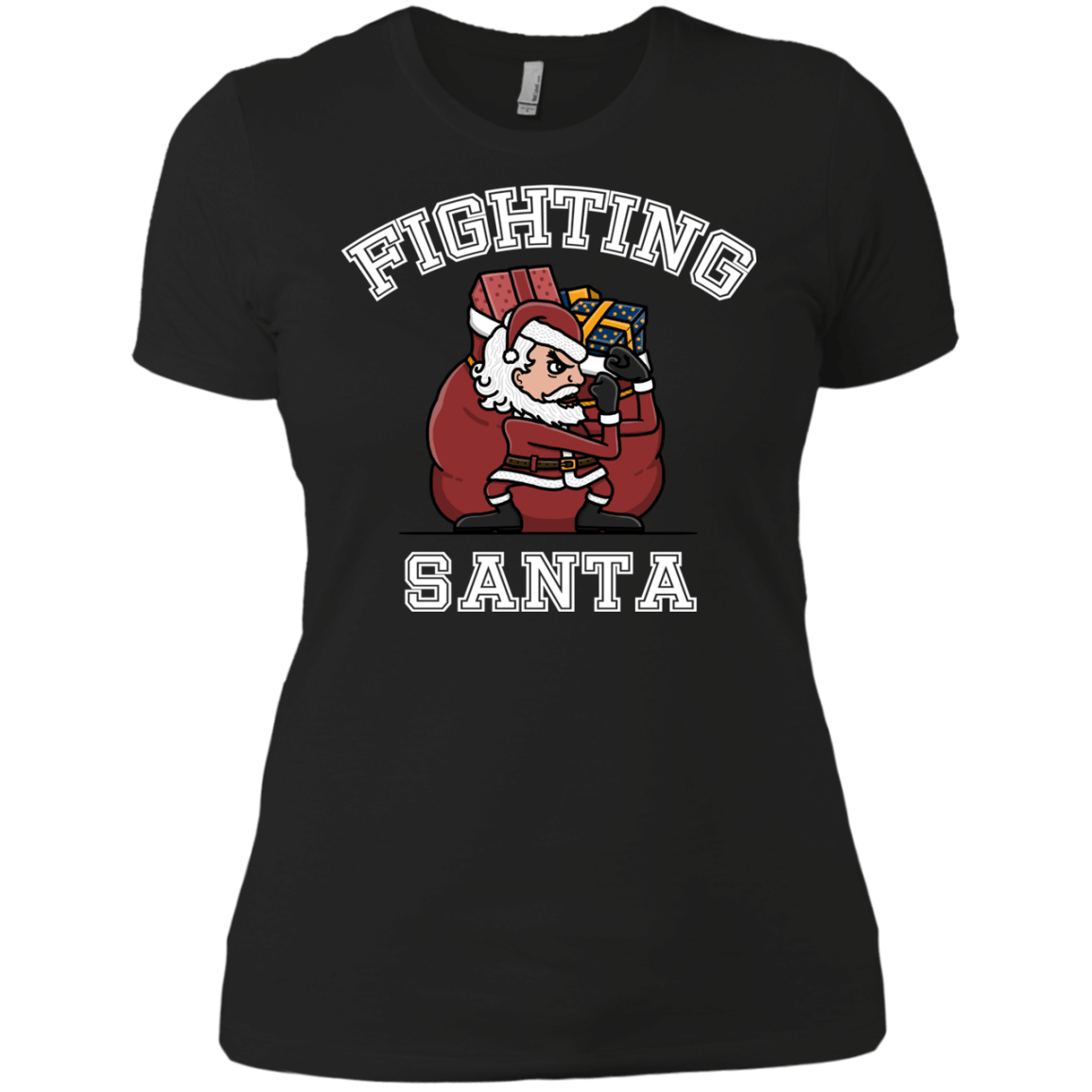 T-Shirts Black / X-Small Fighting Santa Women's Premium T-Shirt