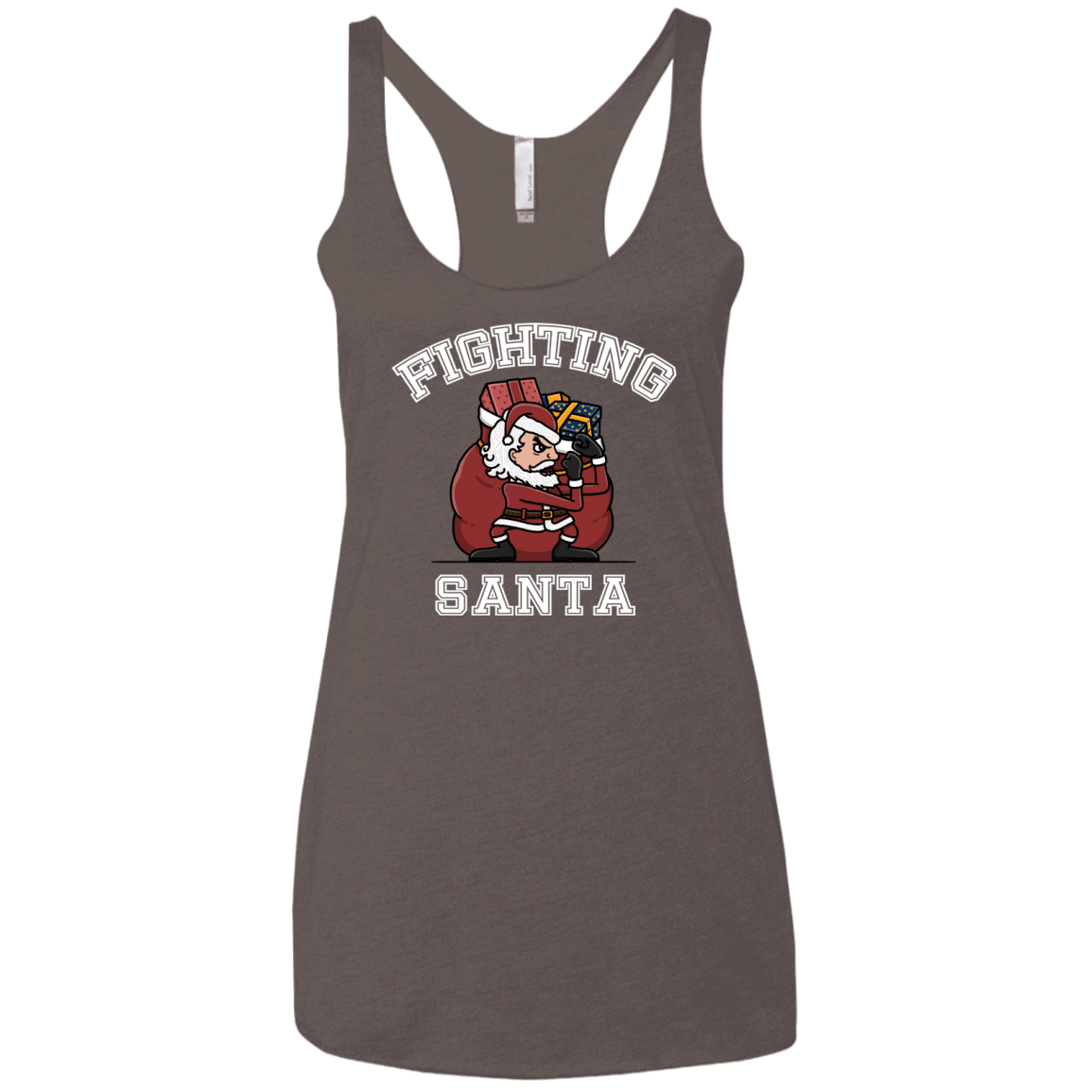 T-Shirts Macchiato / X-Small Fighting Santa Women's Triblend Racerback Tank