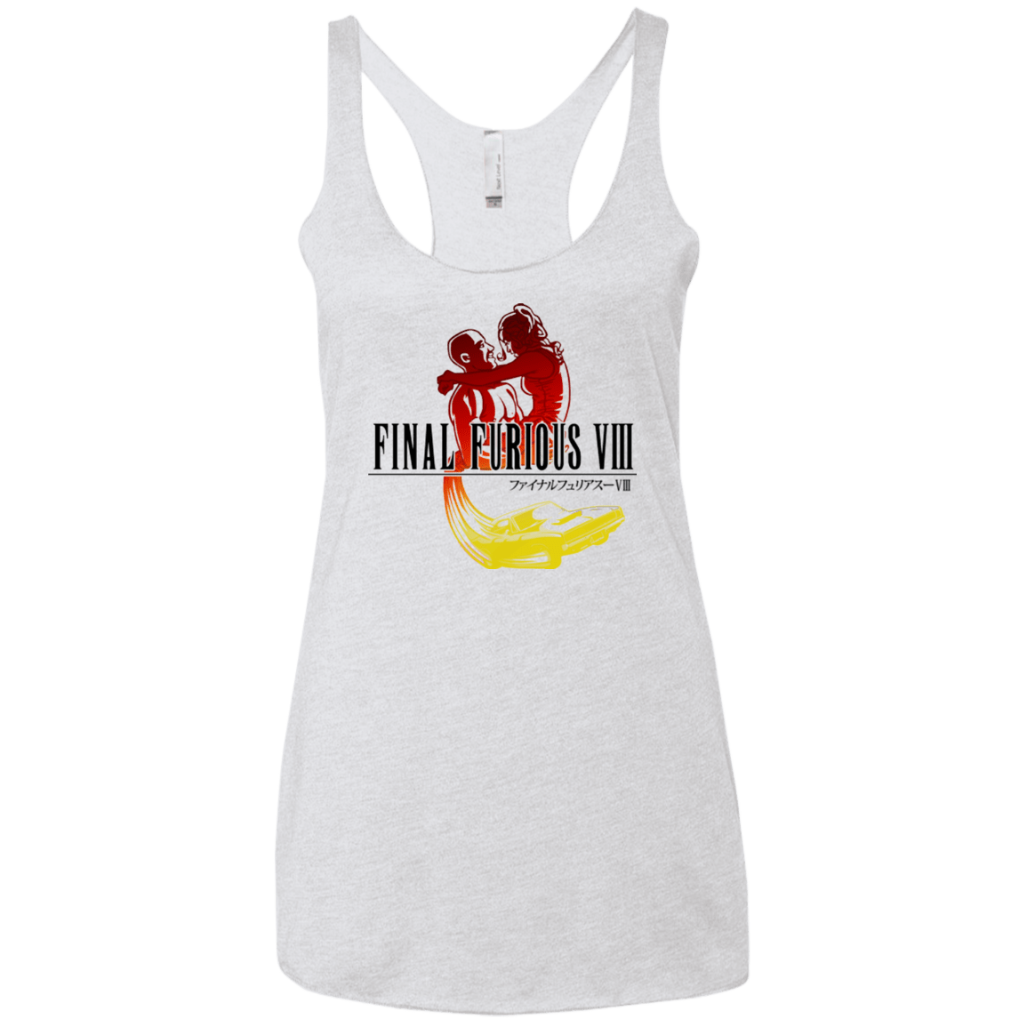 T-Shirts Heather White / X-Small Final Furious 8 Women's Triblend Racerback Tank