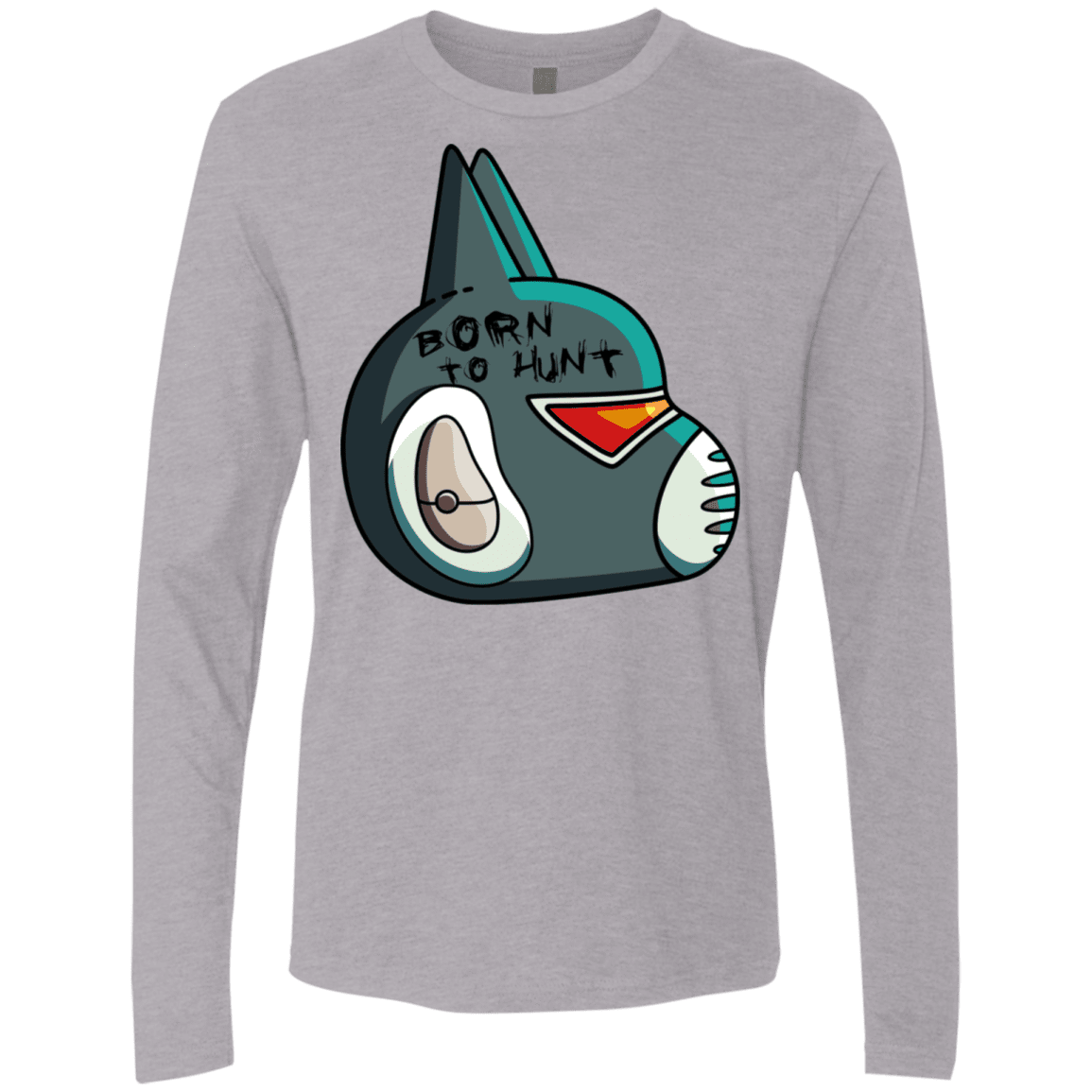 T-Shirts Heather Grey / S Final Space Avocato Born To Hunt Men's Premium Long Sleeve