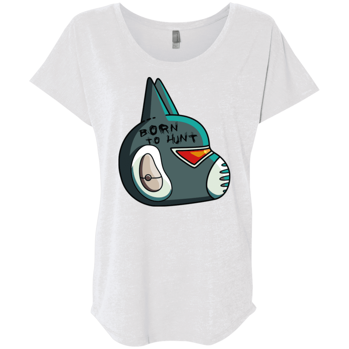 T-Shirts Heather White / X-Small Final Space Avocato Born To Hunt Triblend Dolman Sleeve