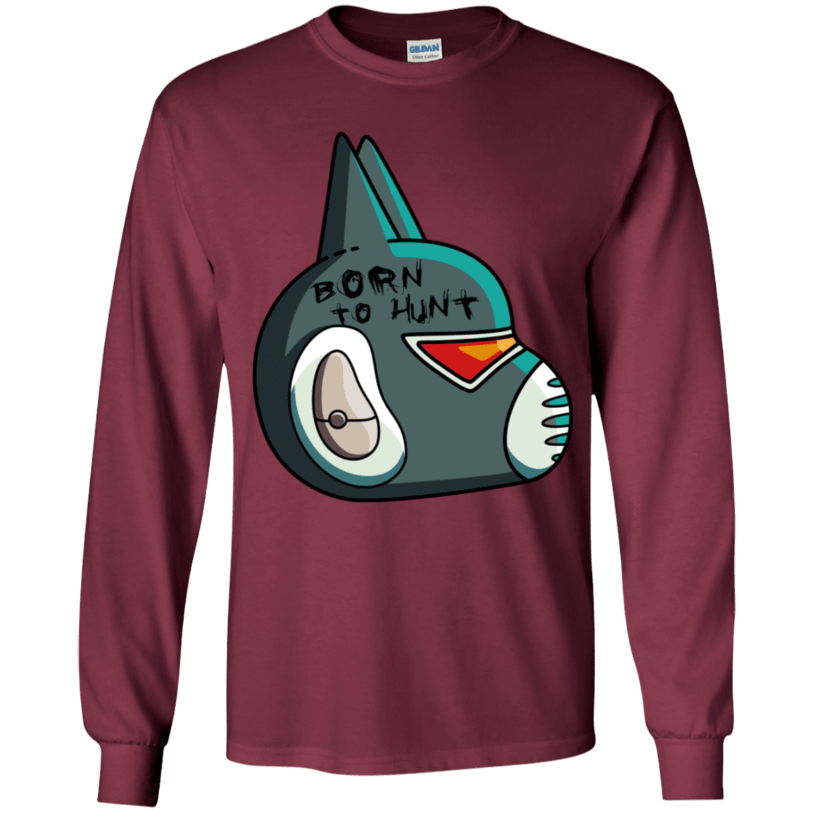 T-Shirts Maroon / YS Final Space Avocato Born To Hunt Youth Long Sleeve T-Shirt