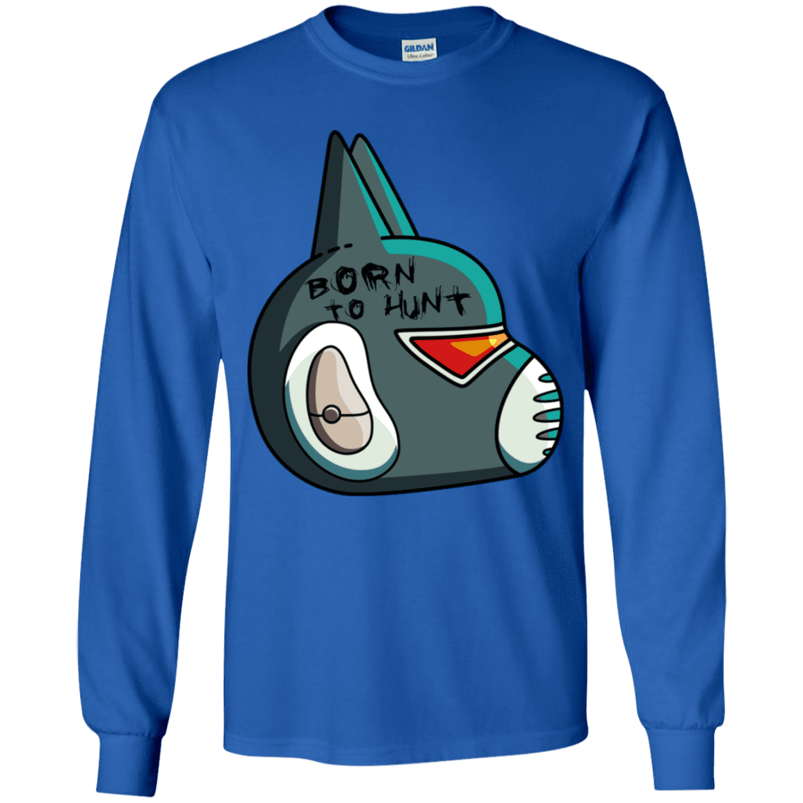 T-Shirts Royal / YS Final Space Avocato Born To Hunt Youth Long Sleeve T-Shirt