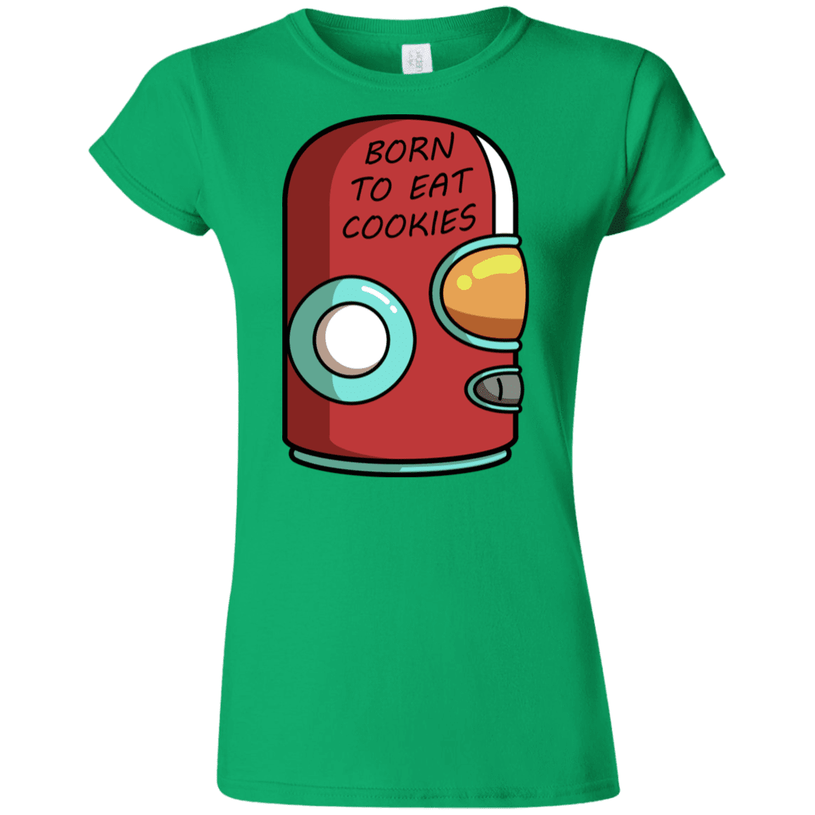 T-Shirts Irish Green / S Final Space Gary Born To Eat Cookies Junior Slimmer-Fit T-Shirt