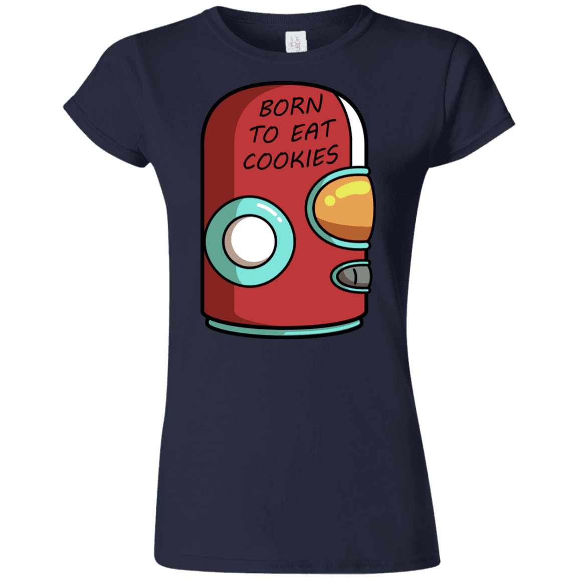 T-Shirts Navy / S Final Space Gary Born To Eat Cookies Junior Slimmer-Fit T-Shirt