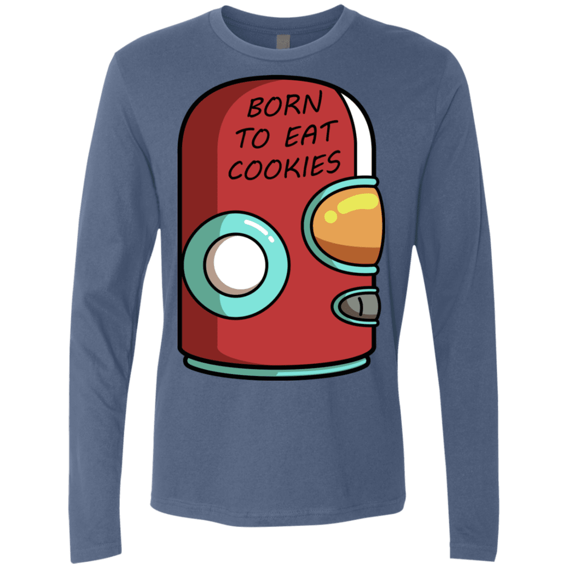T-Shirts Indigo / S Final Space Gary Born To Eat Cookies Men's Premium Long Sleeve