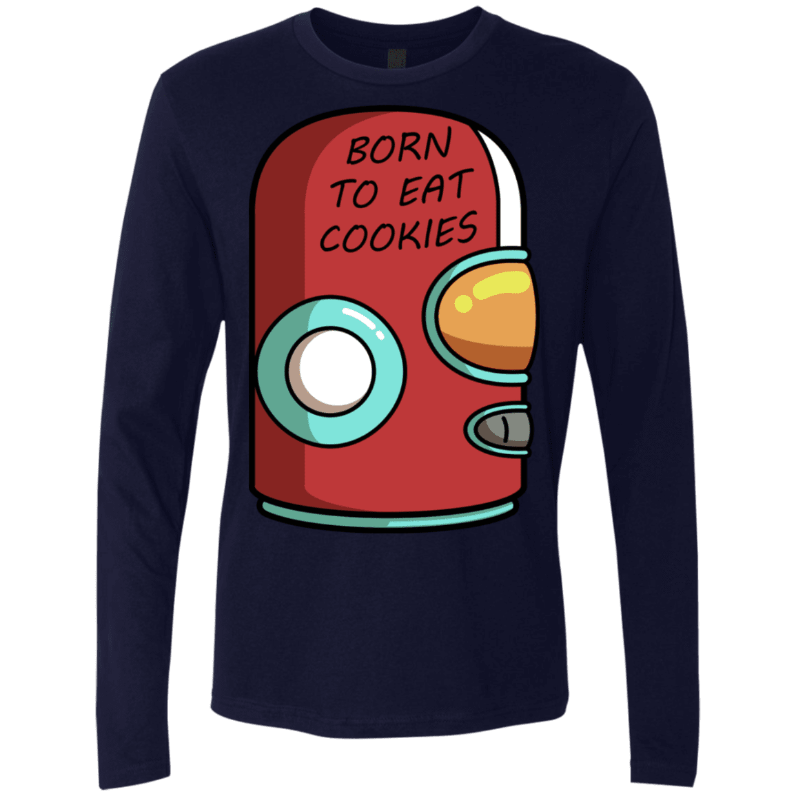 T-Shirts Midnight Navy / S Final Space Gary Born To Eat Cookies Men's Premium Long Sleeve