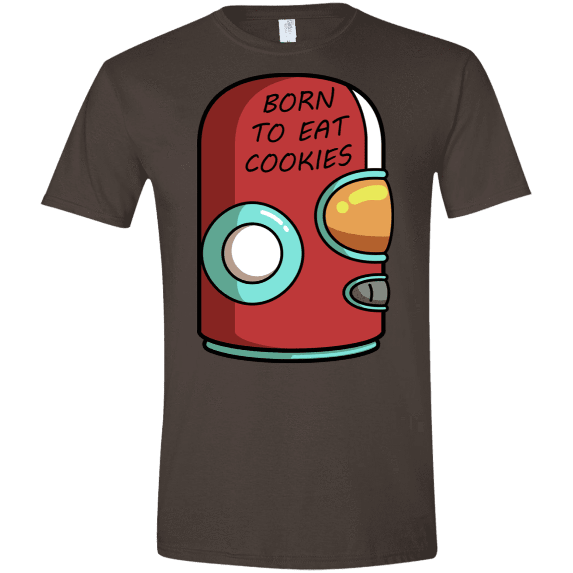 T-Shirts Dark Chocolate / S Final Space Gary Born To Eat Cookies Men's Semi-Fitted Softstyle