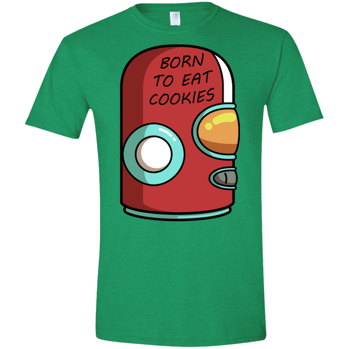 T-Shirts Heather Irish Green / M Final Space Gary Born To Eat Cookies Men's Semi-Fitted Softstyle