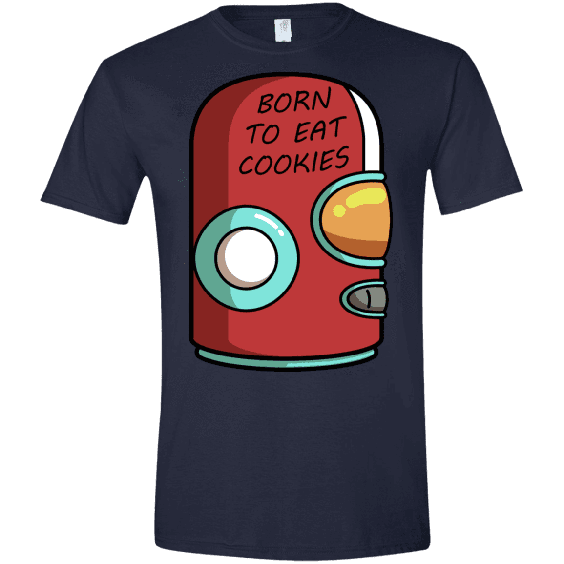 T-Shirts Navy / X-Small Final Space Gary Born To Eat Cookies Men's Semi-Fitted Softstyle