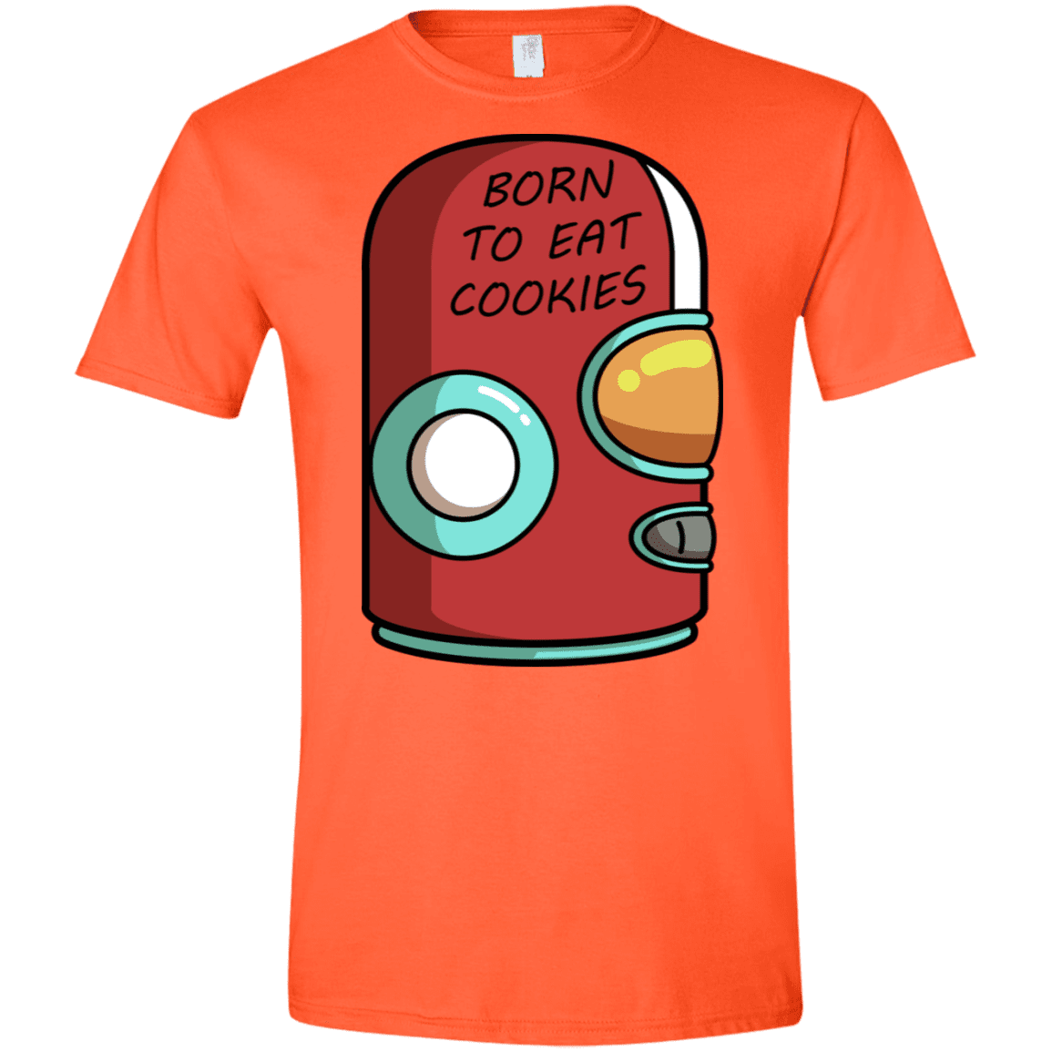 T-Shirts Orange / S Final Space Gary Born To Eat Cookies Men's Semi-Fitted Softstyle