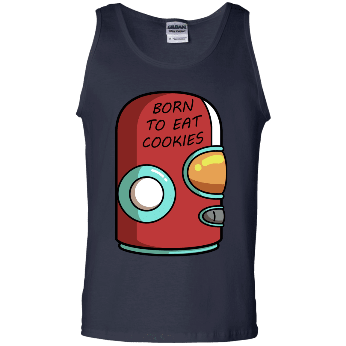 T-Shirts Navy / S Final Space Gary Born To Eat Cookies Men's Tank Top