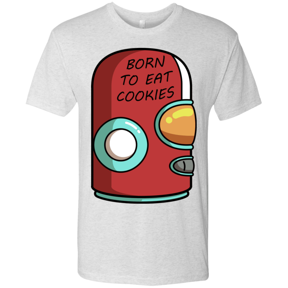 T-Shirts Heather White / S Final Space Gary Born To Eat Cookies Men's Triblend T-Shirt