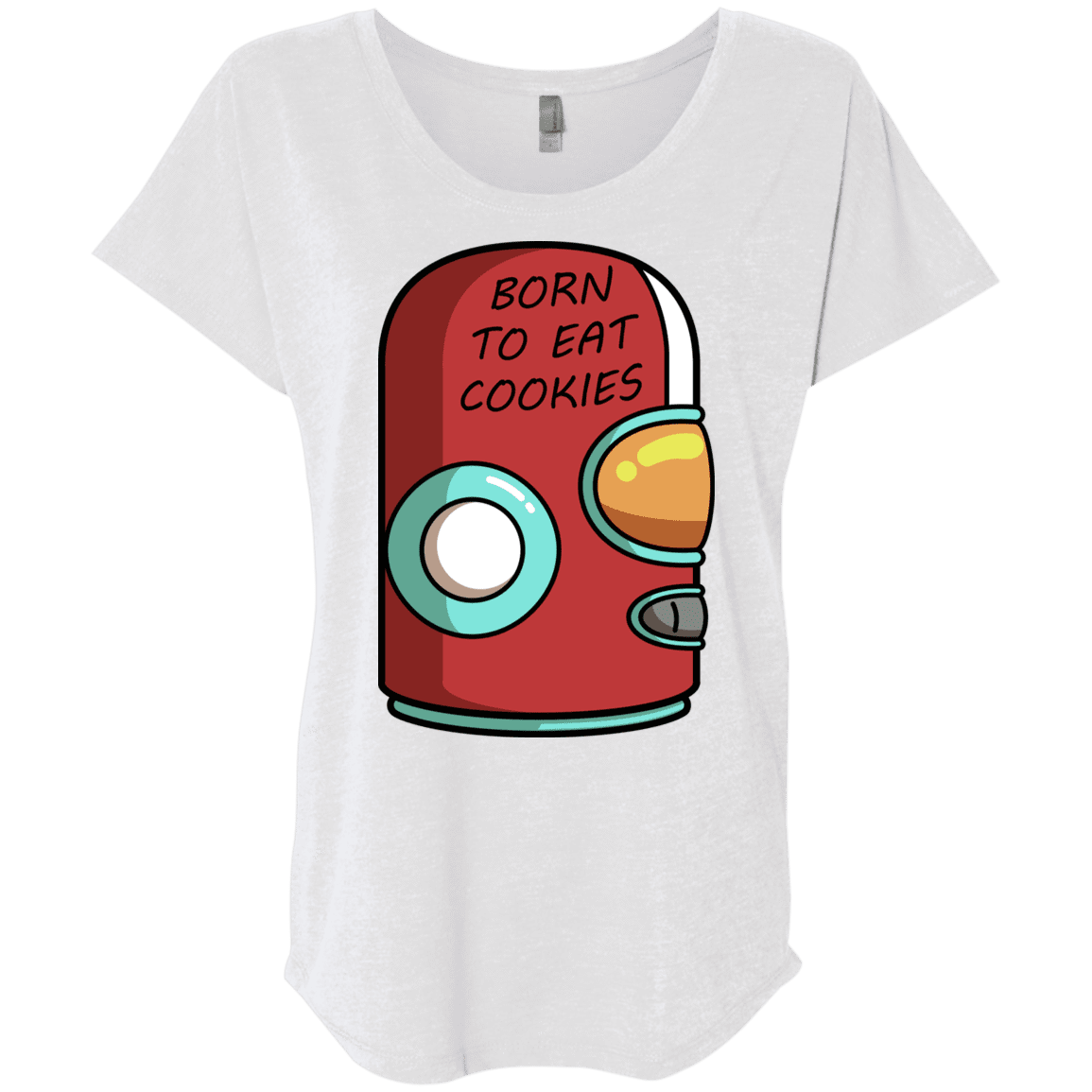 T-Shirts Heather White / X-Small Final Space Gary Born To Eat Cookies Triblend Dolman Sleeve