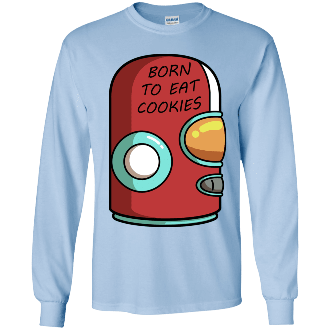 T-Shirts Light Blue / YS Final Space Gary Born To Eat Cookies Youth Long Sleeve T-Shirt