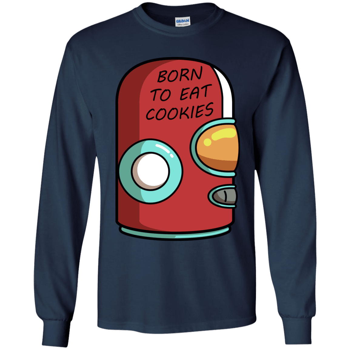 T-Shirts Navy / YS Final Space Gary Born To Eat Cookies Youth Long Sleeve T-Shirt