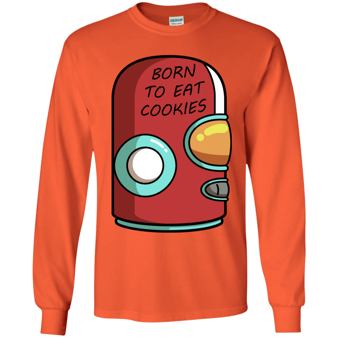 T-Shirts Orange / YS Final Space Gary Born To Eat Cookies Youth Long Sleeve T-Shirt