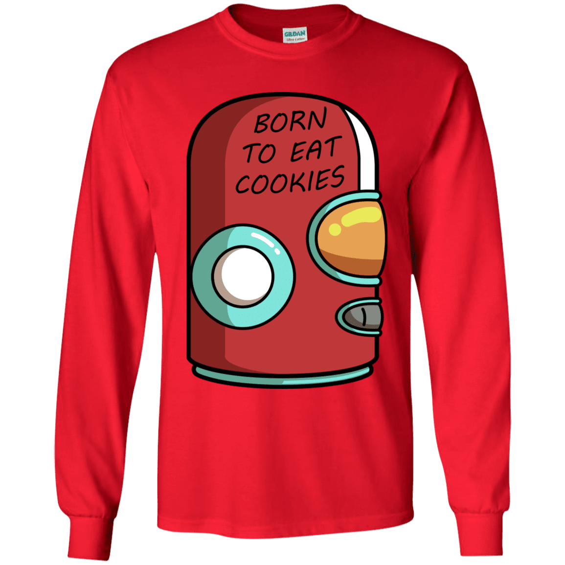 T-Shirts Red / YS Final Space Gary Born To Eat Cookies Youth Long Sleeve T-Shirt
