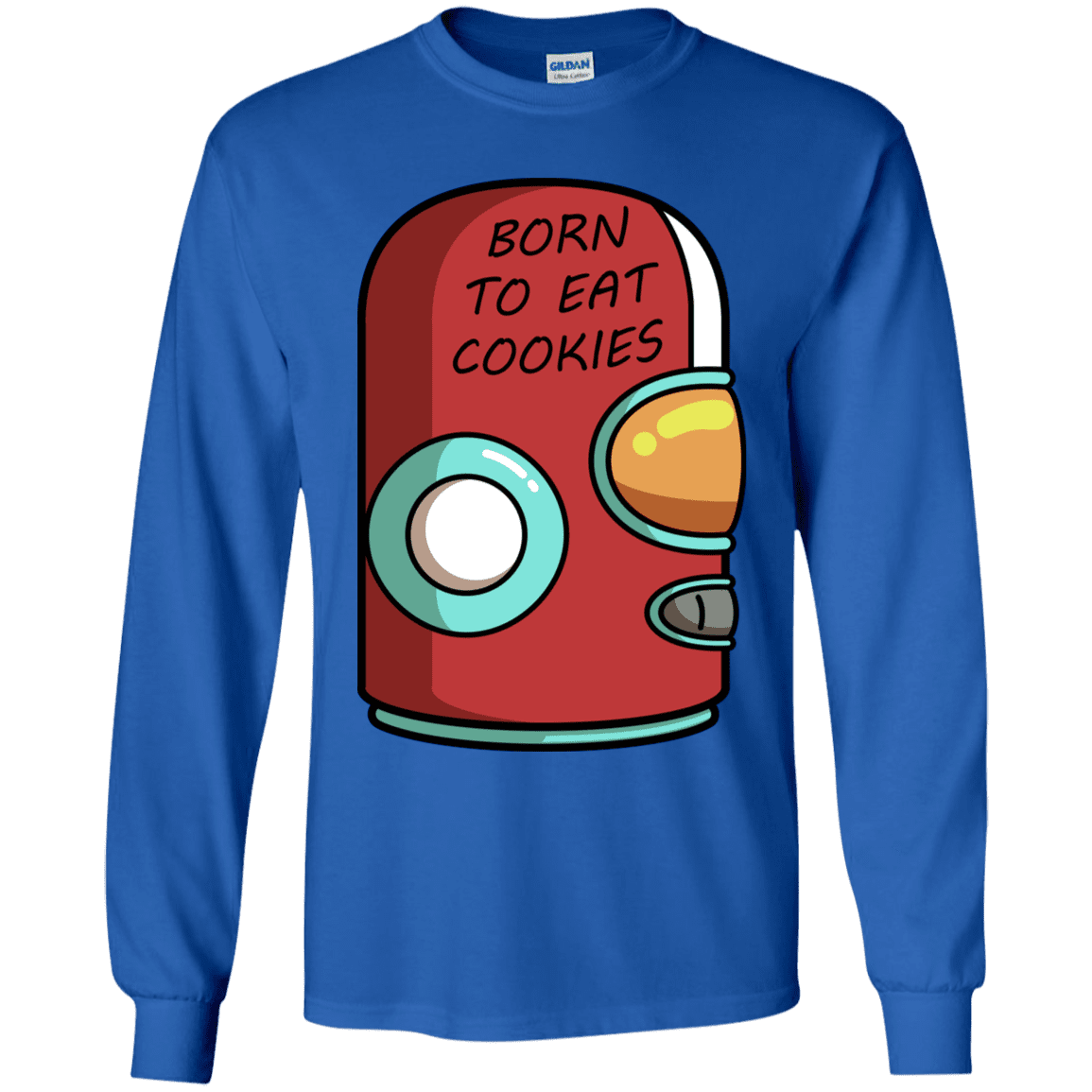 T-Shirts Royal / YS Final Space Gary Born To Eat Cookies Youth Long Sleeve T-Shirt