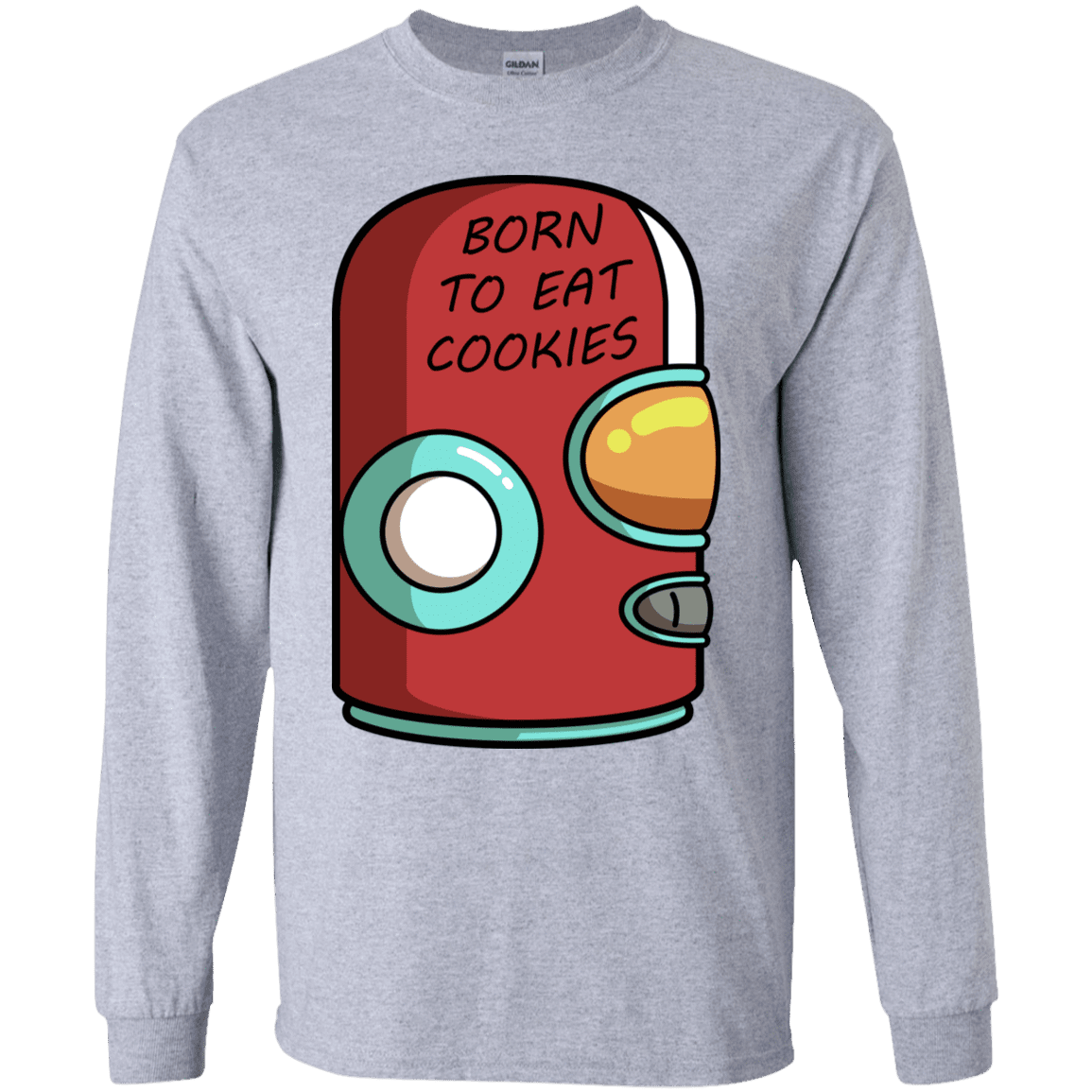 T-Shirts Sport Grey / YS Final Space Gary Born To Eat Cookies Youth Long Sleeve T-Shirt