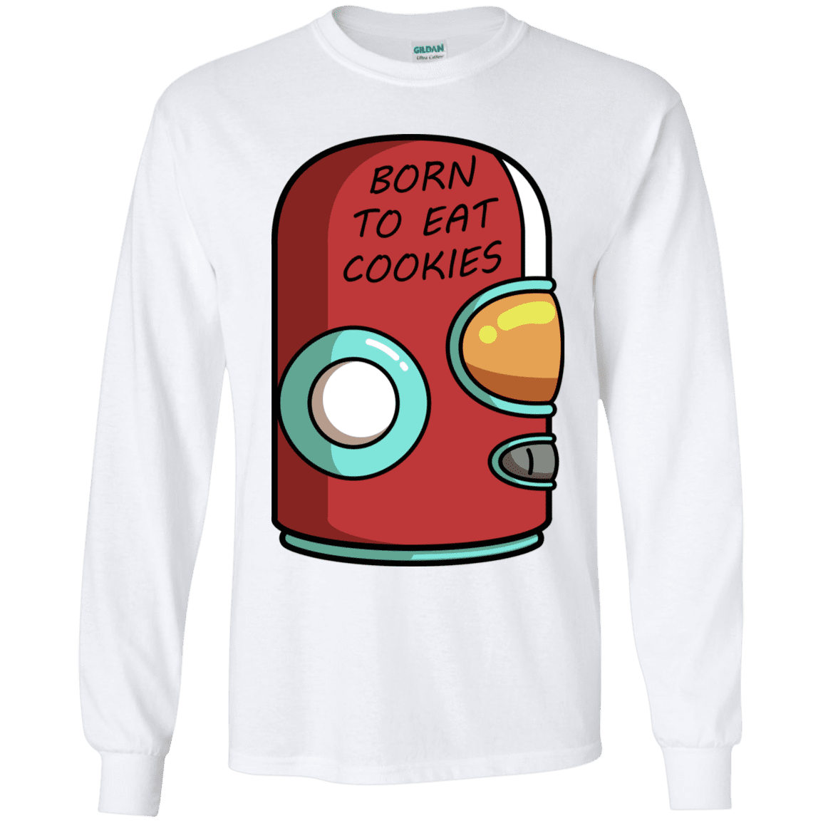 T-Shirts White / YS Final Space Gary Born To Eat Cookies Youth Long Sleeve T-Shirt