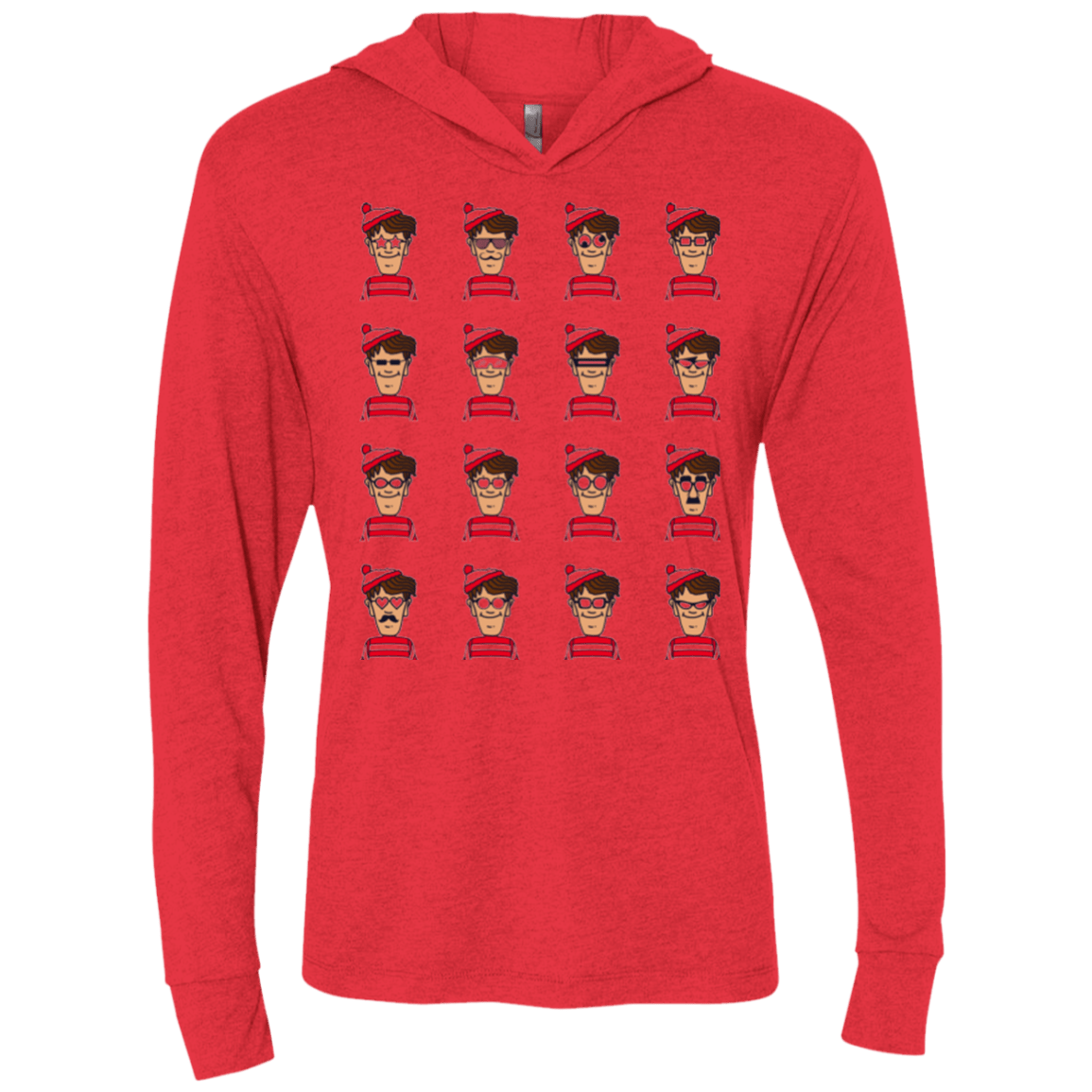 T-Shirts Vintage Red / X-Small Find Him Triblend Long Sleeve Hoodie Tee