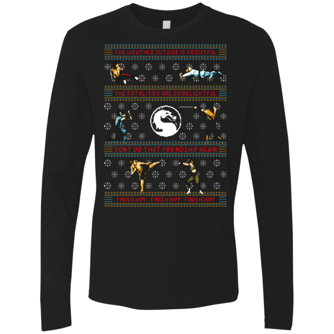 T-Shirts Black / Small Finish Him Finish Him Finish Him Men's Premium Long Sleeve