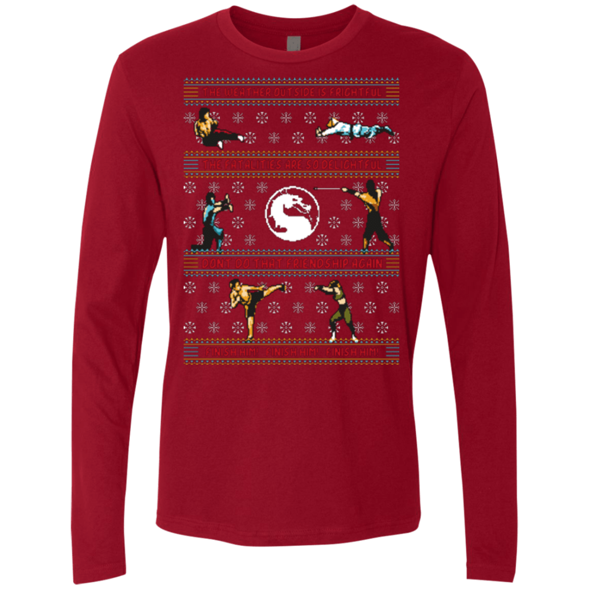 T-Shirts Cardinal / Small Finish Him Finish Him Finish Him Men's Premium Long Sleeve