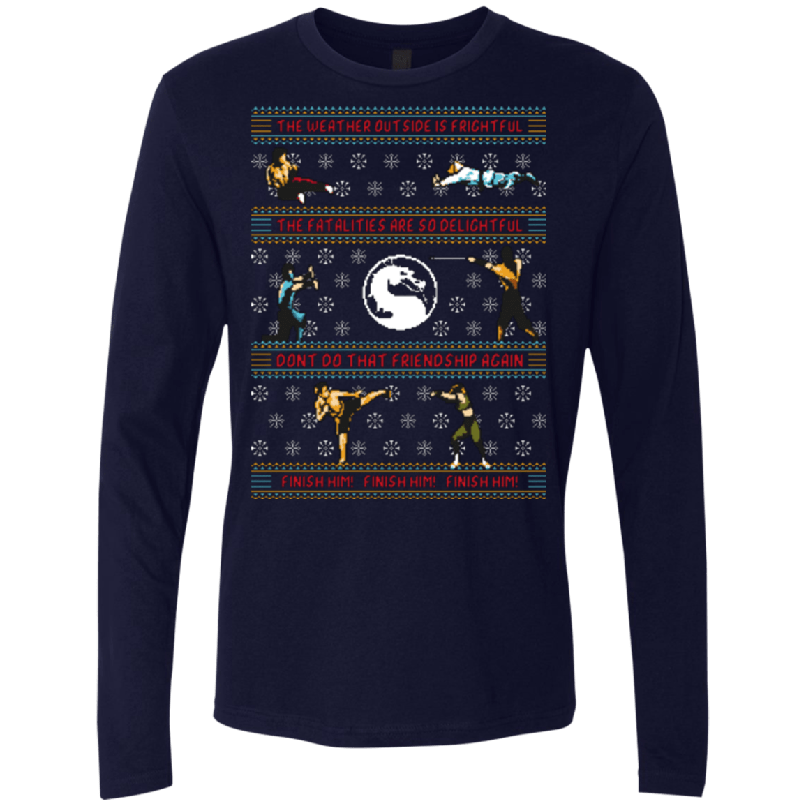 T-Shirts Midnight Navy / Small Finish Him Finish Him Finish Him Men's Premium Long Sleeve