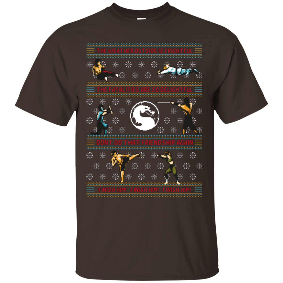 T-Shirts Dark Chocolate / Small Finish Him Finish Him Finish Him T-Shirt