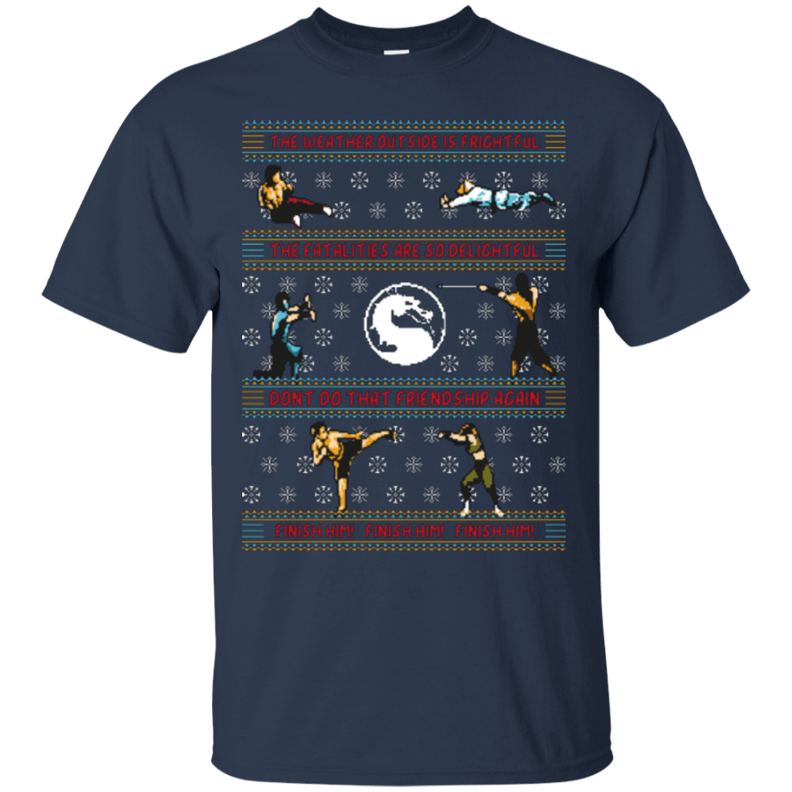 T-Shirts Navy / Small Finish Him Finish Him Finish Him T-Shirt