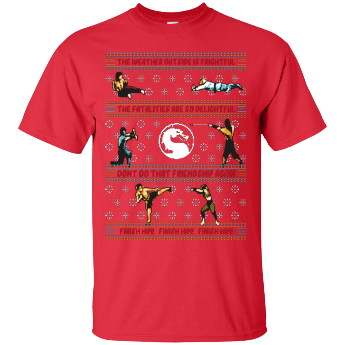 T-Shirts Red / Small Finish Him Finish Him Finish Him T-Shirt