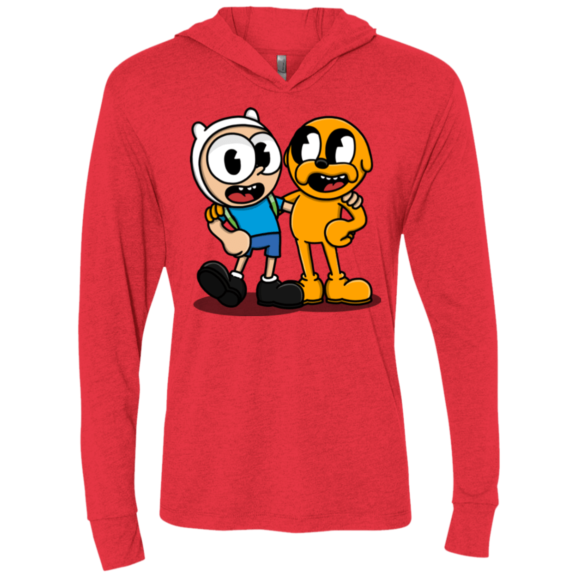 T-Shirts Vintage Red / X-Small Finnhead and Jakeman Triblend Long Sleeve Hoodie Tee