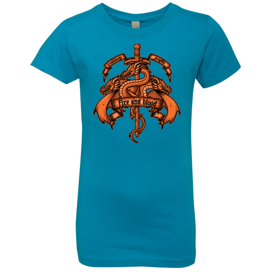 T-Shirts Turquoise / YXS FIRE AND BLOOD Girls Premium T-Shirt