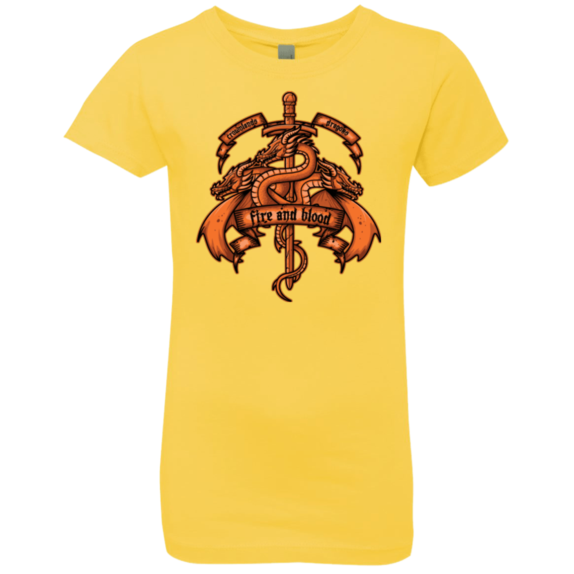 T-Shirts Vibrant Yellow / YXS FIRE AND BLOOD Girls Premium T-Shirt