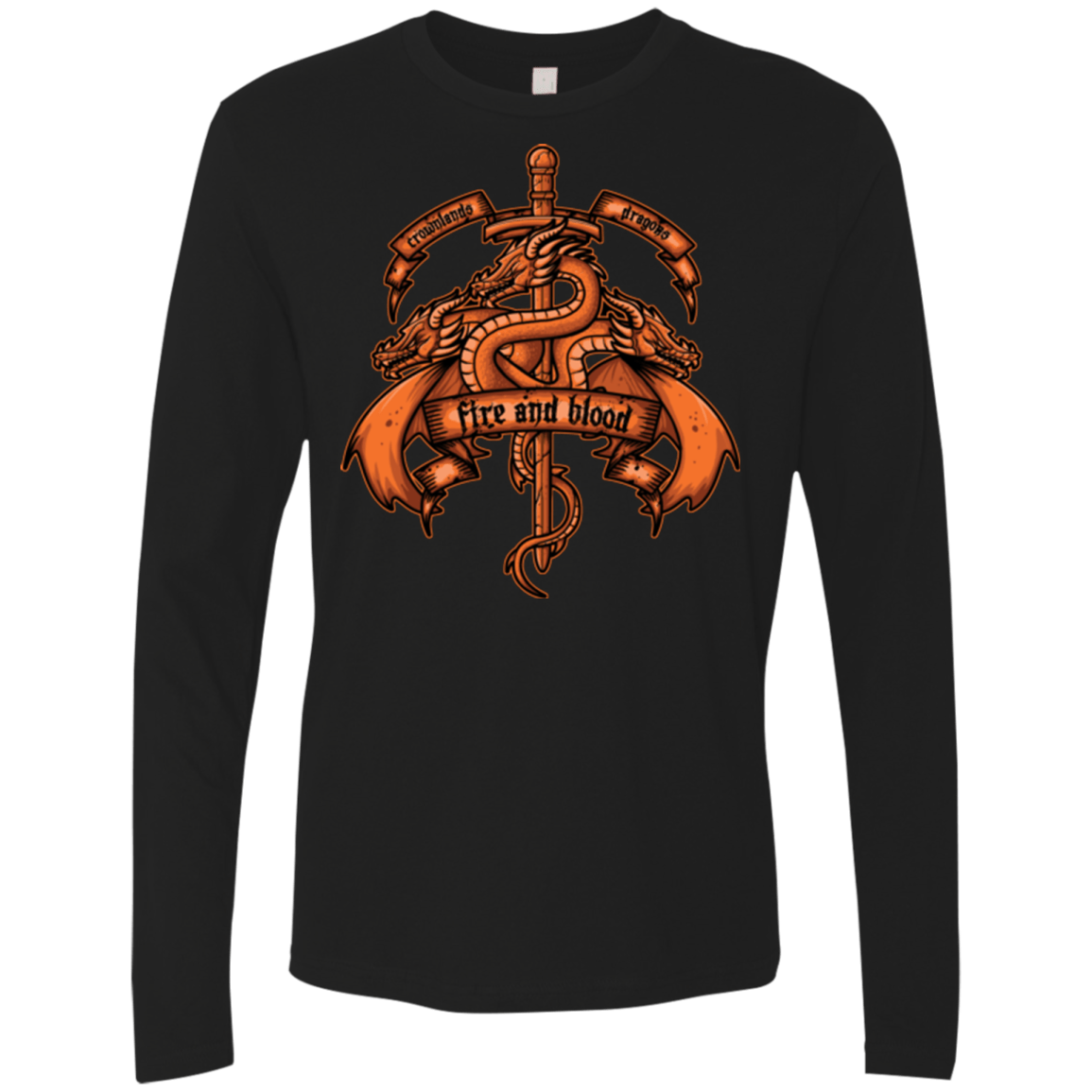 T-Shirts Black / Small FIRE AND BLOOD Men's Premium Long Sleeve