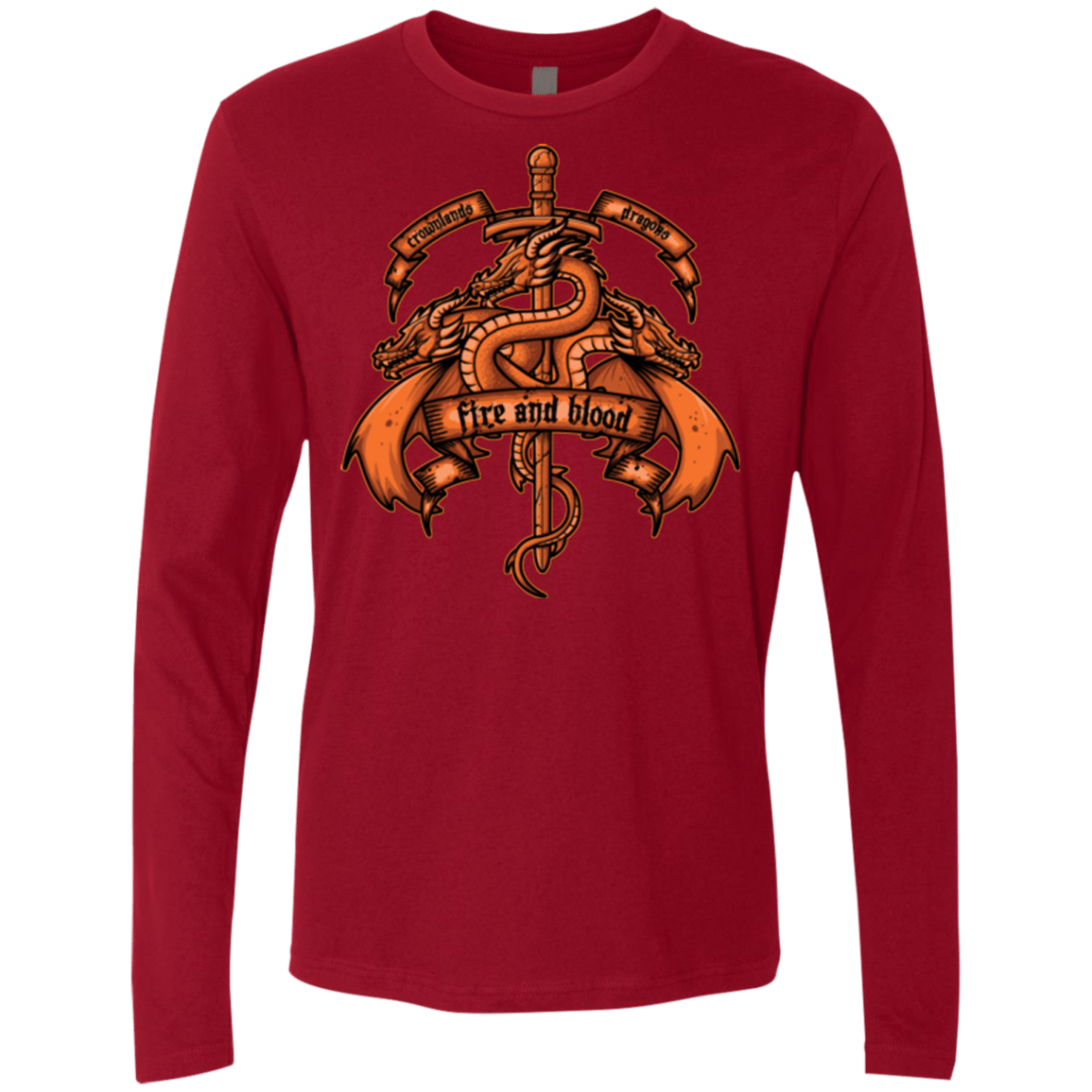 T-Shirts Cardinal / Small FIRE AND BLOOD Men's Premium Long Sleeve