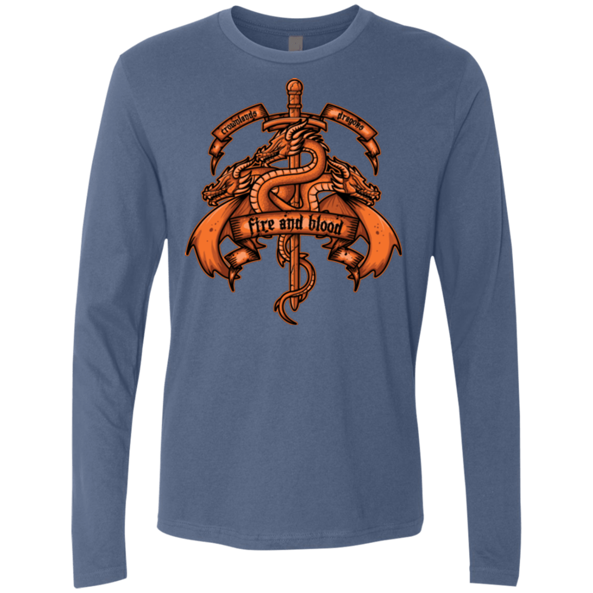 T-Shirts Indigo / Small FIRE AND BLOOD Men's Premium Long Sleeve