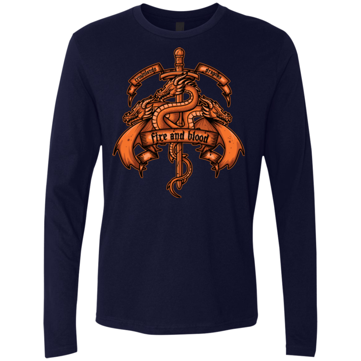 T-Shirts Midnight Navy / Small FIRE AND BLOOD Men's Premium Long Sleeve