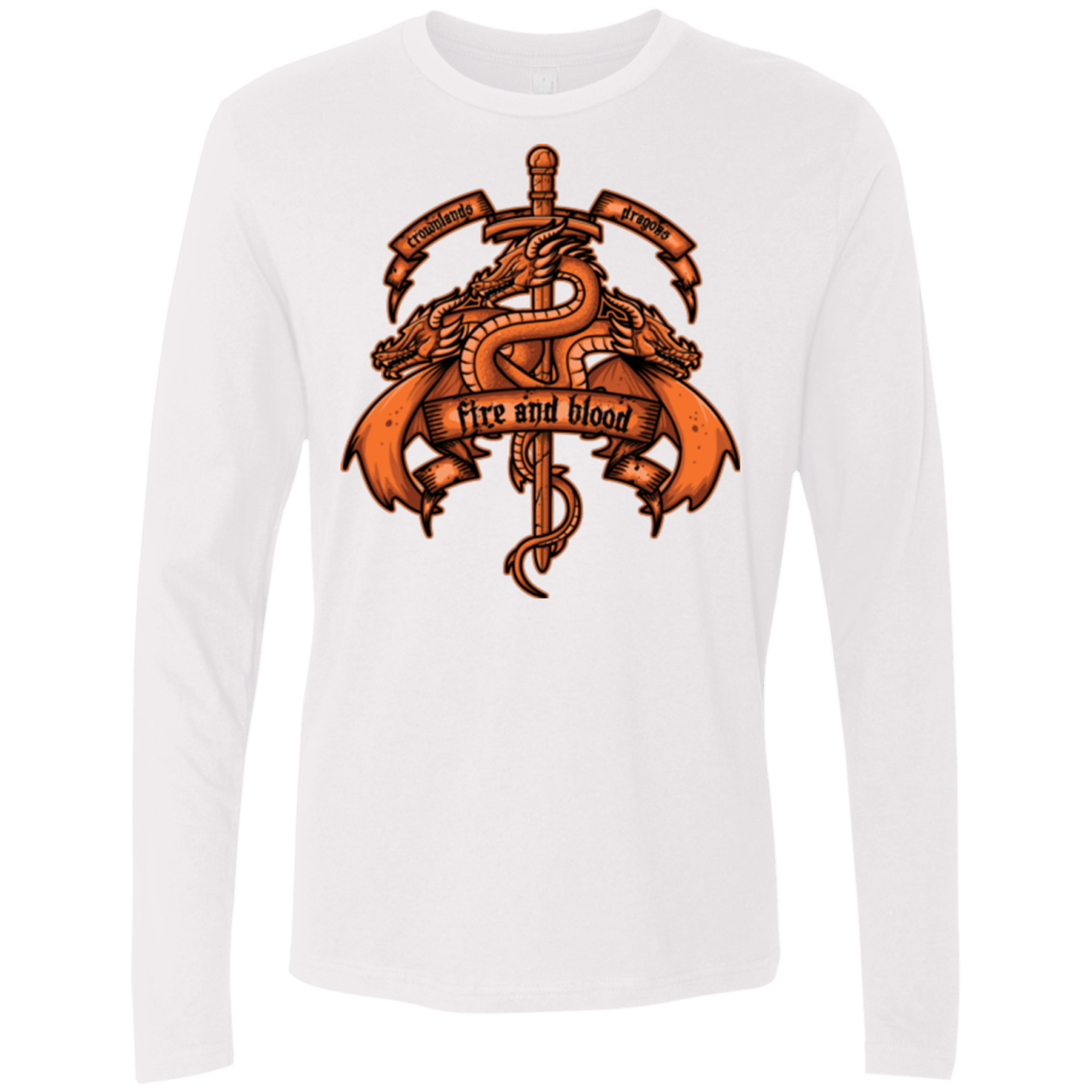 T-Shirts White / Small FIRE AND BLOOD Men's Premium Long Sleeve