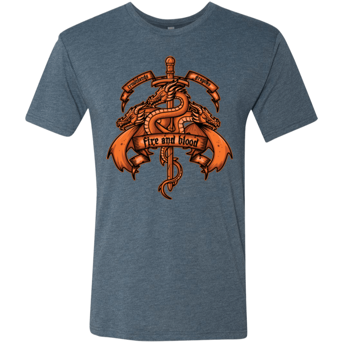 T-Shirts Indigo / Small FIRE AND BLOOD Men's Triblend T-Shirt
