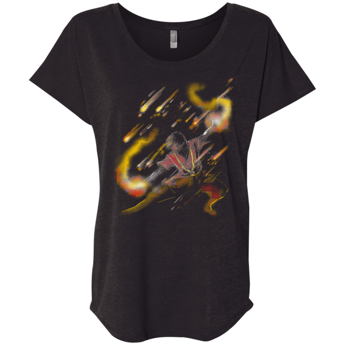T-Shirts Vintage Black / X-Small Fire Dancer Triblend Dolman Sleeve