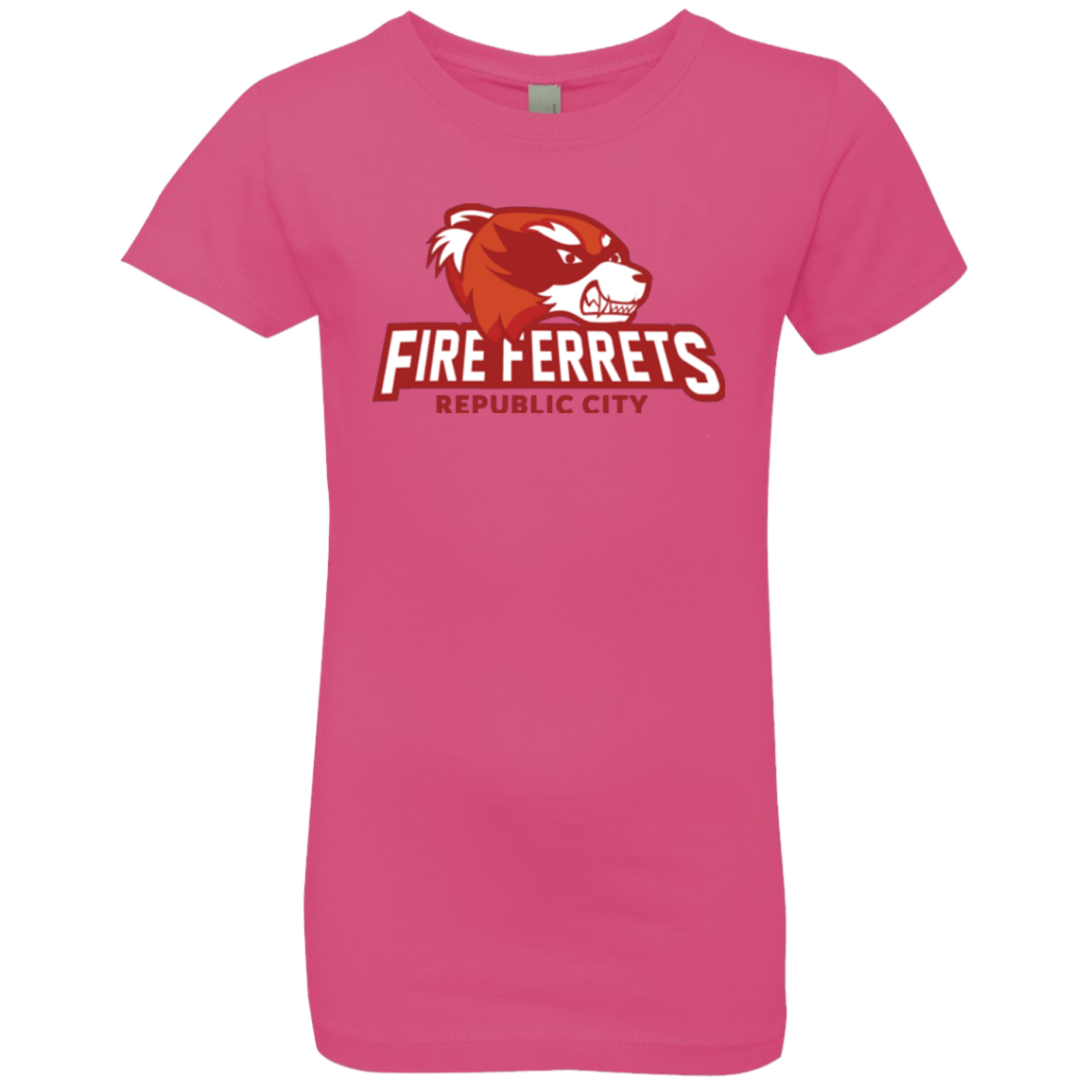 T-Shirts Hot Pink / YXS Fire Ferrets Girls Premium T-Shirt