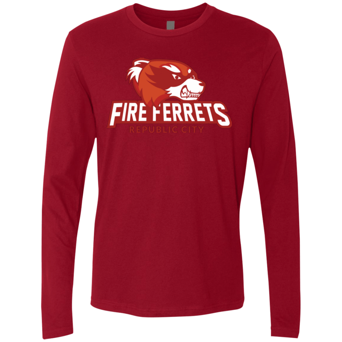 T-Shirts Cardinal / Small Fire Ferrets Men's Premium Long Sleeve