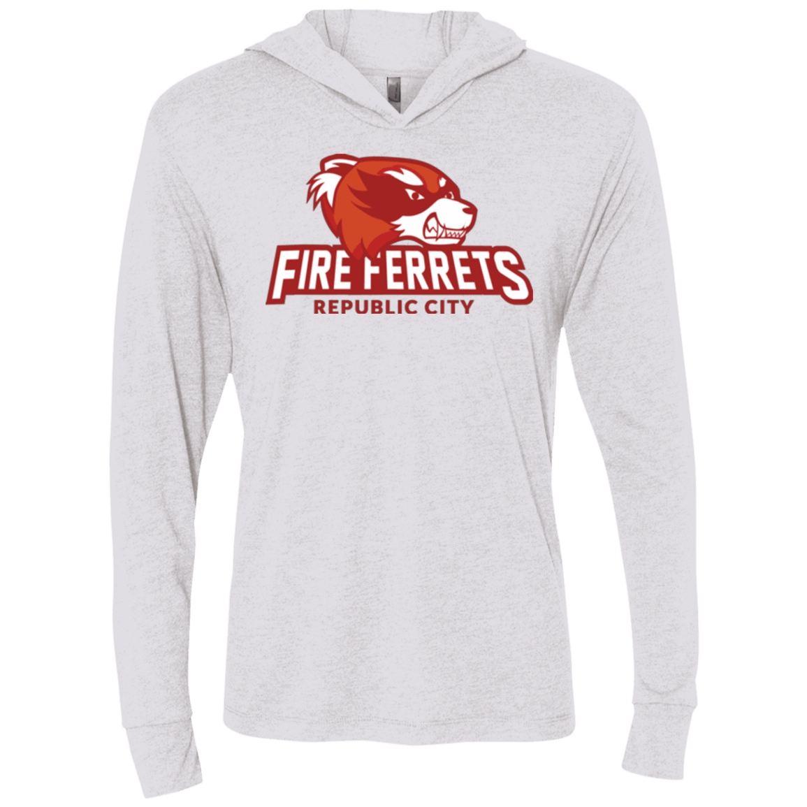 T-Shirts Heather White / X-Small Fire Ferrets Triblend Long Sleeve Hoodie Tee