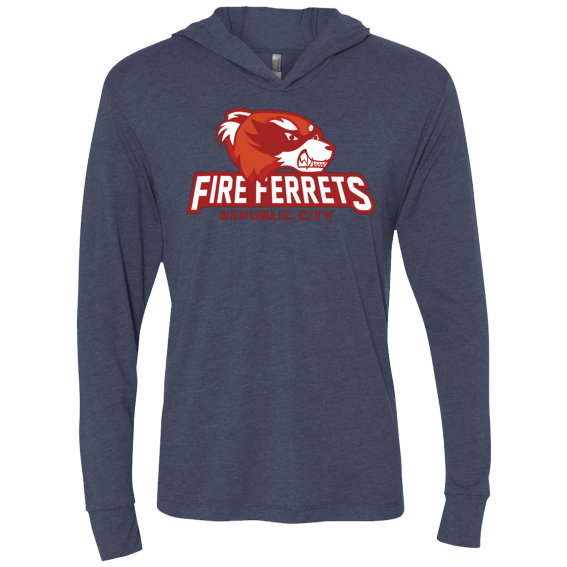 T-Shirts Vintage Navy / X-Small Fire Ferrets Triblend Long Sleeve Hoodie Tee